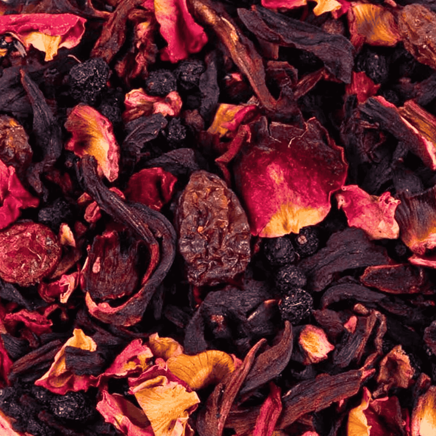 Infusion Fruits Rouges – Hibiscus, cassis, groseille et pétales de rose
