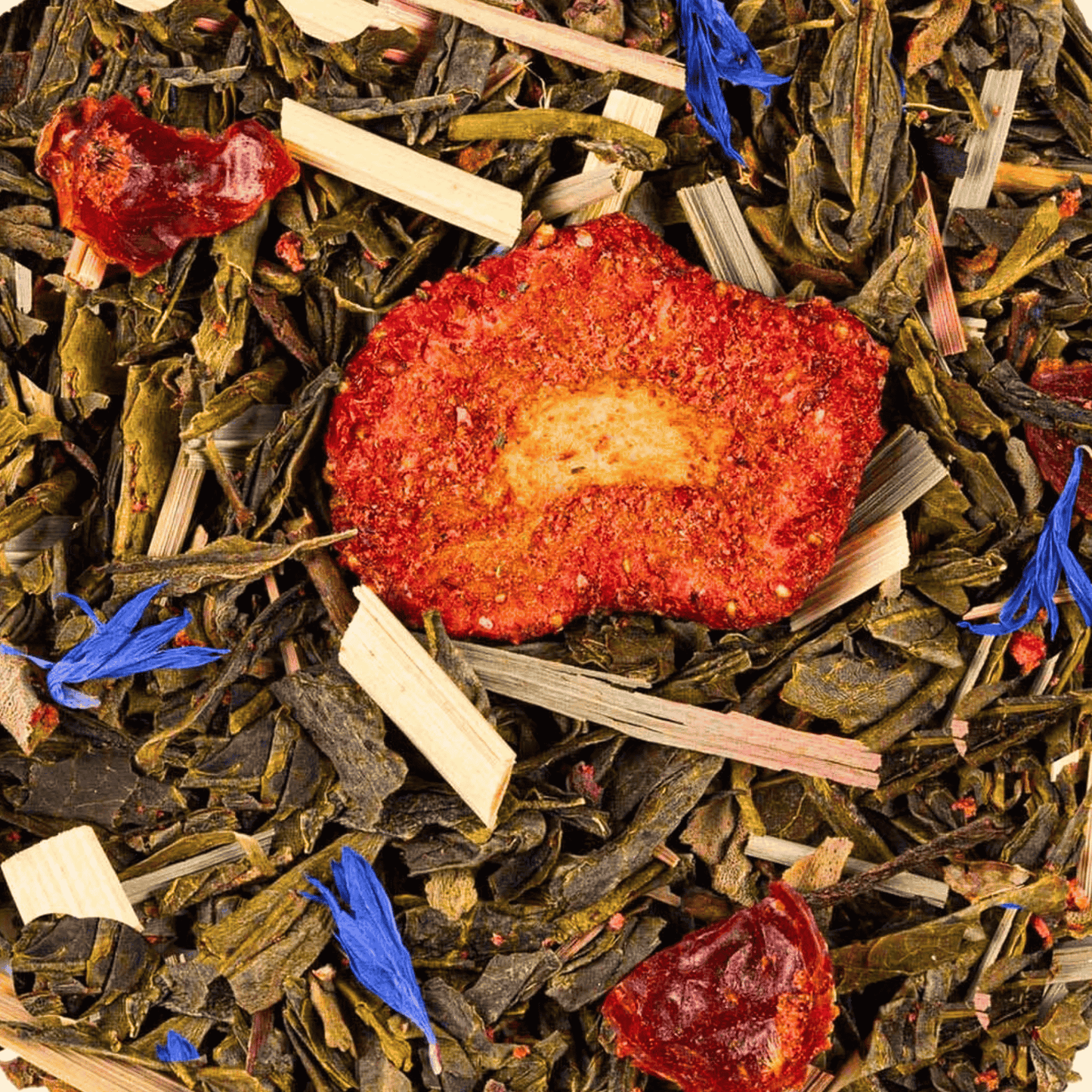Thé vert Sencha à la fraise, basilic et citronnelle – Fruité et rafraîchissant